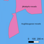 Attēls ar Augšdaugavas un Jēkabpils novada robežu